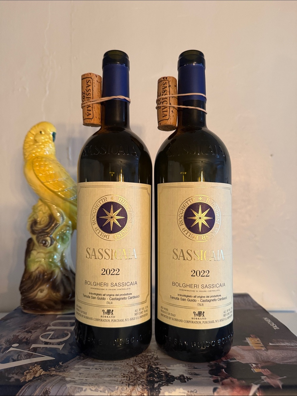 Sassicaia 2022 Bolgheri Red Wine - EMPTY BOTTLE set of TWO Tenuta San Guido